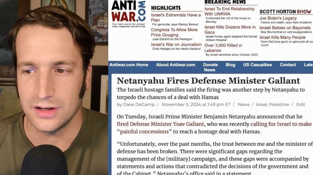 antiwarnews Netanyahu Fires Defense Minister Gallant, US Warns Iraq Not to Allow Attack on Israel.mp4