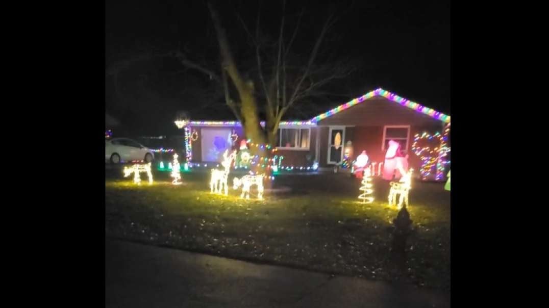 Christmas Lights Neighborhood Merry Christmas from Resistance Chicks, On a Rainy Night Walk!