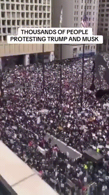 TRUMP & MUSK : THOUSANDS PEOPLE PROTESTING - Hands Off