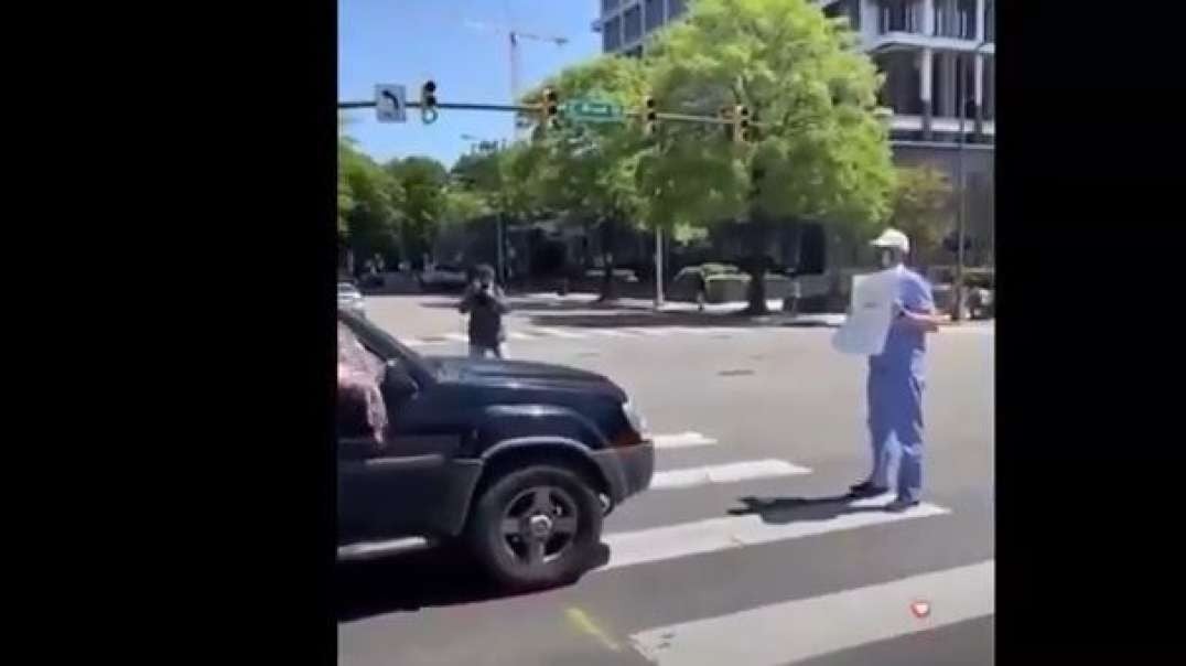 5yrs ago 4-22-20 Staged Fraud Media Lie Nurse Stands up to Anti-Lockdown Protesters Covid Lockdowns.mp4