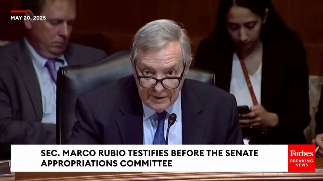 'Are We On The Wrong Side Of History'- Durbin Questions Rubio About Gaza Humanitarian Crisis.mp4