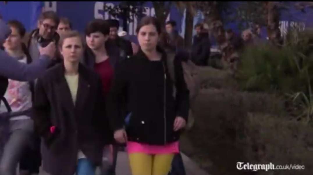 clip from telegraph.uk shows lesbians and faggots dealt with by russion federation security forces...russia is a christian nation...the lesbian/faggot band known as 'pussy riot' has