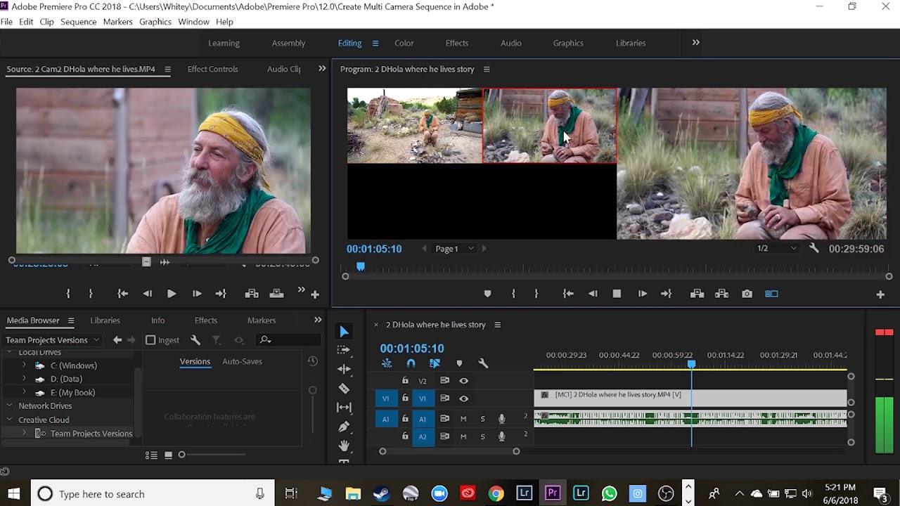 How to Edit With Two Cameras in Adobe Premiere Pro CC 2018